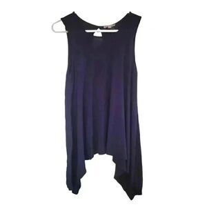 Rolla Coster Women's Navy Cotton/Poly/Spandex Knit Sleeveless Swing Tank Top NEW